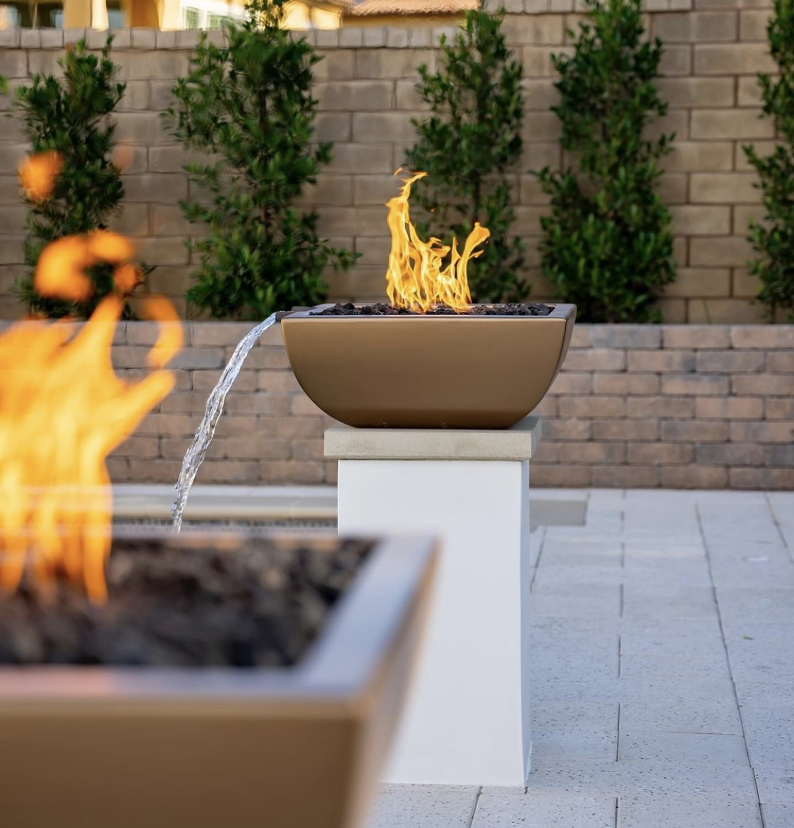 Fire and water feature by Bollman Landscape
