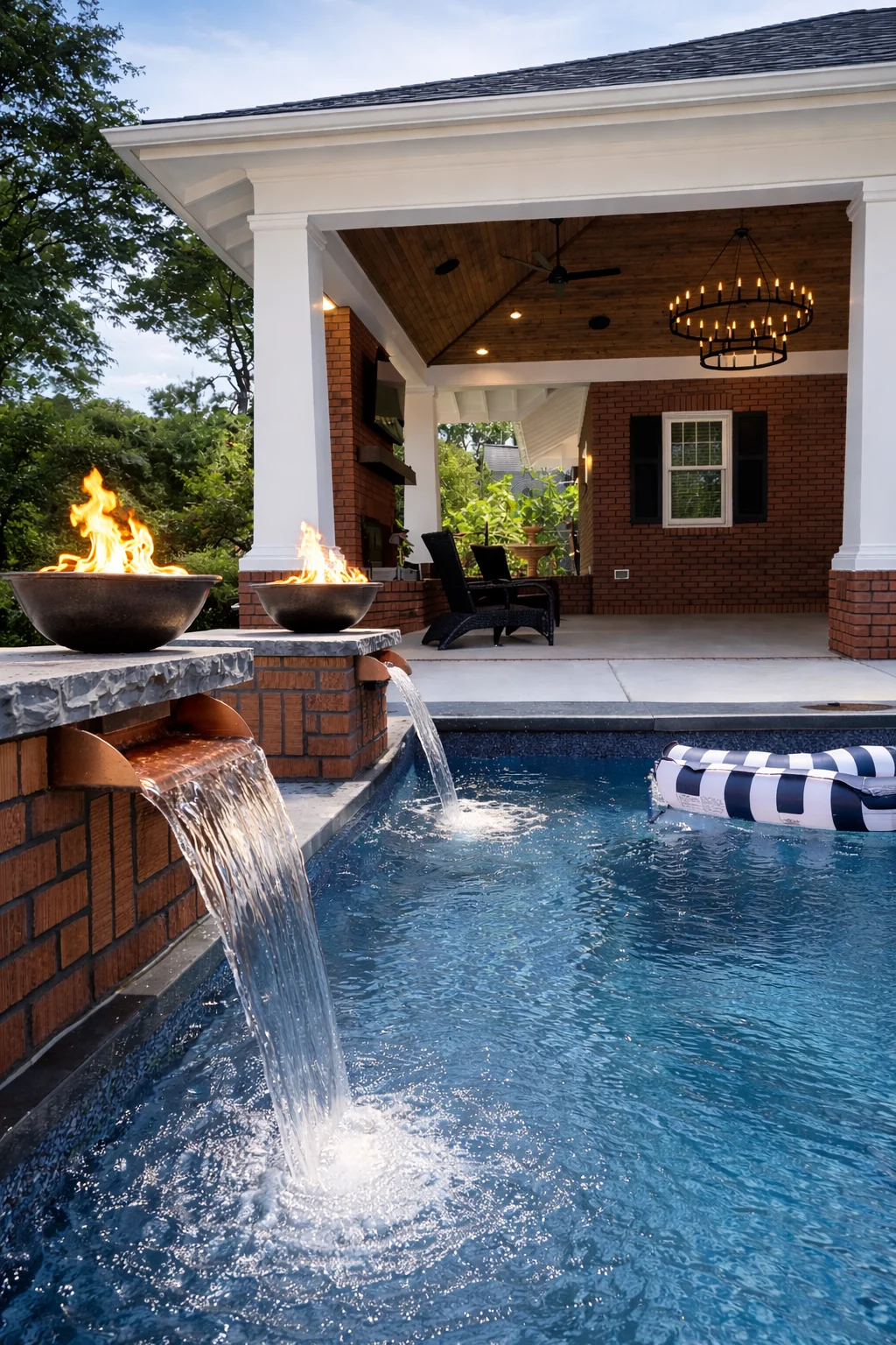 Fiberglass pool installation by Bollman Landscape