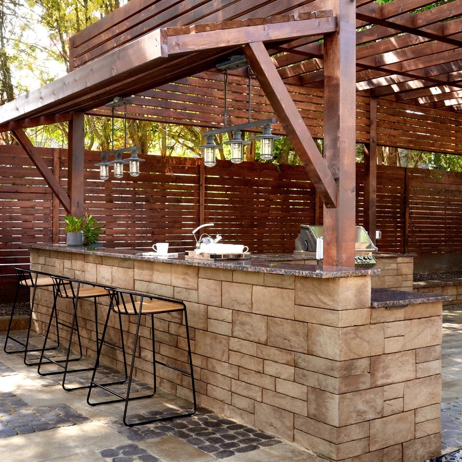 Outdoor kitchen space designed for cooking and gathering